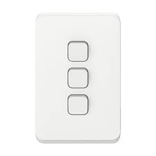 Replace an old nutone scovill bathroom electrical switch plate that controls your overhead light, exhaust fan, and heater with switches that flick on and off sideways. Vivid White Clipsal Iconic Switch Plate Skin 3 Gang Horizontal Vertical Mount