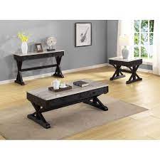Both of us work from home a lot so that table gets laptops, gadgets, and feet put on it regularly. Best Quality Furniture 3 Piece Light Espresso Coffee Table Set W