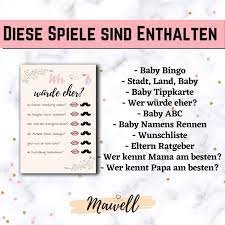Diese bingokarten sind zwar speziell für ältere menschen entworfen worden, aber auch für die das bingo spiel beginnt damit, dass der ausrufer oder caller genannt (die person. 9 1 Babyparty Spiele Vorlagen Als Pdf Zum Sofort Download Und Ausdrucken Babyparty Rosa Spiele In 2021 Event Event Ticket