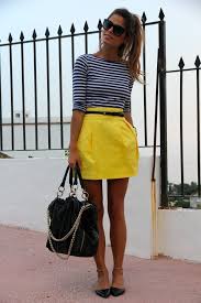 Black And Yellow Skirt Outfit The Street Style Fashion Stylish Women Fashion Summer Work Outfits