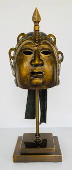 John Richard Brass Asian Helmet Mask
