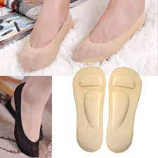 Women Fake Socks No Show Socks Foam Cushion Liner Silicon Heel Size Us 6 8 Comfy Shoes No Show Socks Flat Feet Shoes