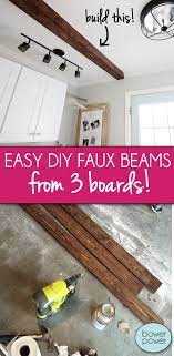 Cut the boards to length. How To Diy A Faux Wooden Ceiling Beam Bower Power Wooden Beams Ceiling Home Diy Wooden Ceilings