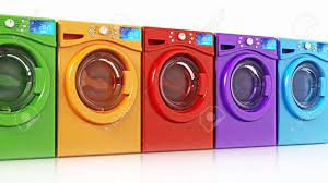 This cycle will dispense the liquid chlorine bleach at the correct time in the washing process. Multi Colored Washing Machines Isolated On White Background Stock Photo Picture And Royalty Free Image Image 79963935