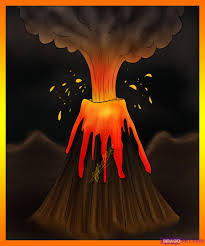 Cartoon Volcano How To Draw A Volcano Volcano Drawing Volcano Easy Drawings