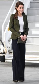 Javascript is currently disabled in this kate middleton in green chevron blouse and navy pants in birmingham on january 21 2020. Kate Middleton Wearing The Jigsaw High Waisted Sport Luxe Trousers In Navy Blue