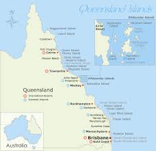 Queensland time zone and map with current time in the largest cities. Queensland Islands Map