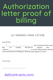 Check spelling or type a new query. Sample Authorization Letter To Use Proof Of Billing Address In 2021 Lettering Bill Template Word Doc