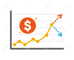 Illustration Of Money Charts Up Or Down Usd