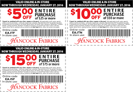 5 Off 25 More At Hancock Fabrics Or Online Via Promo Code Eajtf Shopping Coupons Promo Codes Fabric
