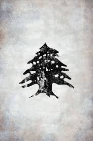 Lebanon Flag Black Symbol Lebanon Flag Lebanon Cedar Lebanon