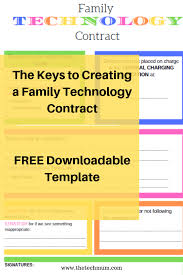 How To Create A Family Technology Contract Family Technology Kids Technology Technology