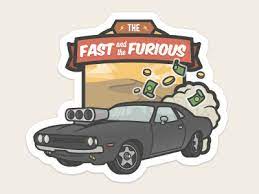The Fast And Furious Badge Car Illustration Cartoon Artwork Fast And Furious