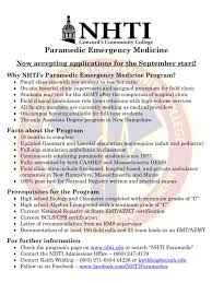 O applicants must be fully admitted to utah valley university by the time the o letters of recommendation three letters of recommendation are required. Nhti Paramedic Emergency Medicine Now Accepting Applications Come Visit Us At The Nhti Open House On Thursday January 4th From 4 30 6 30pm Facebook
