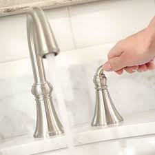 It features a brushed nickel finish that resists water technical specifications. Moen Wetherly Spot Resist Brushed Nickel 2 Handle Widespread Watersense Bathroom Sink Faucet With Drain Valve Include Bathroom Sink Faucets Faucet Water Sense