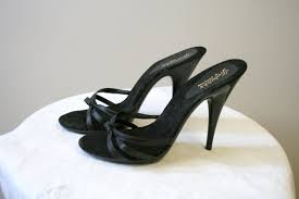 1970s Fredericks Of Hollywood Black Stilettos Size 7 5