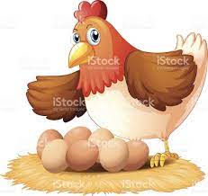 Hen And Her Seven Eggs On A White Background Chicken Clip Art Clip Art Animal Clipart