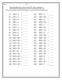 Year 4 Maths Worksheets Division Related Facts K5 Worksheets Year 4 Maths Worksheets Year 4 Maths Math Division Worksheets