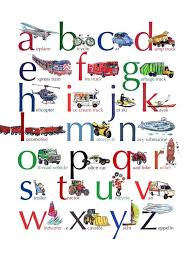 vehicles abc alphabet poster in 2019 abc alphabet