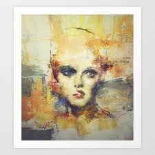Listen When Someoneelse Is Talking Art Print By Art By Nora Bilderwelten X Small Abstract Portrait Painting Painting Abstract Portrait
