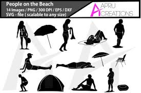 Download People On The Beach Silhouettes Graphic By Aparnastjp Creative Fabrica SVG Cut Files