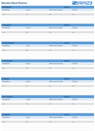 Printable Meal Planner And Weekly Menu Planner Templates