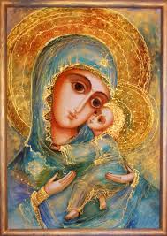 Virgin Mary Iconpainting Holy Mother Santa Maria Hand Etsy Paint Icon Virgin Mary Catholic Art
