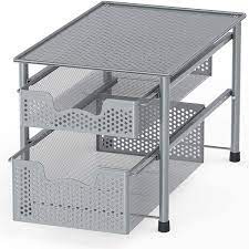 Description:maximize your bath space with this medium stackable slide out drawer organizer from threshold™. Amazon Com Simple Houseware Stackable 2 Tier Sliding Basket Organizer Drawer Silver Home Kitchen
