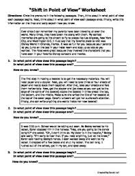 With the first person being the easiest point of writing view to learn, you want to focus on the worksheets that challenge your kids to look at writing from a second and third person point of view. Shifts In Point Of View Worksheet By Scholastic Emplorium Tpt
