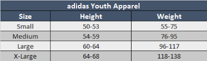 sizing chart soccer village