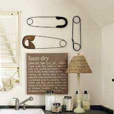 Set Of 3 Safety Pin Plaques Ballard Designs Vintage Laundry Room Decor Vintage Laundry Room Laundry Room Art