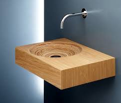 This particular wooden basin made in stone rain wood blends into the warm environment with its. Limbus 3 Wood Washbasin Unique Bathroom Sinks Creative Bathroom Design Wash Basin
