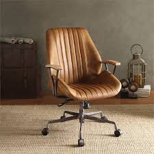 Acme Hamilton Leather Swivel Office Chair In Coffee Furniture Executive Office Chairs Acme Furniture