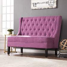 With cozy upholstery full of texture and beauty. Halpin High Back Tufted Settee Upholstered Bench Reviews Birch Lane Upholstered Bench Settee Dining Upholster