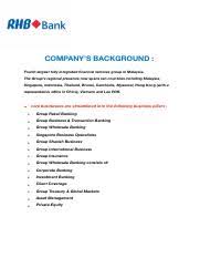 Check spelling or type a new query. Rhb Bank Pdf Company U2019s Background Fourth Largest Fully Integrated Financial Services Group In Malaysia The Group S Regional Presence Now Spans Ten Course Hero