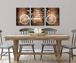 Tandem Bike Wall Decor Wall Art Trio Foyer Room Decor Etsy Wall Art Decor Decor Farmhouse Style Decorating