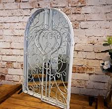 A vintage mirror can help show off a room of antique furniture, while a funky mirror can add to your shabby chic decor. Homezone Large Metal Vintage Garden Mirror Retro Shabby Chic Style White Metal Window Shutter Style Bathroom Wall Mirrors Wall Mountable Home Decor Amazon Co Uk Home Kitchen