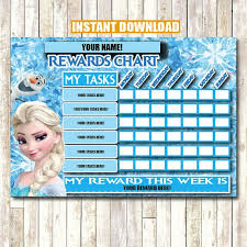 Frozen Rewards Chart Instant Download Printable Self By