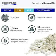 Usual pediatric dose for dietary supplement. Superior Labs Best Vitamin B6 Dietary Supplement 50 Mg Dosage 120 Vegetable Capsules Supports Immune System Health Healthy Brain Function Cardiovascular Health Support Pricepulse