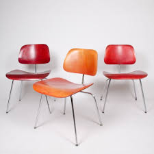 Vintage Eames Dcms Red Aniline Dye Chairs For Inspiration Chairs Eames Style Mid Century Modern Retro Mo Dining Chairs Wayfair Living Room Chairs Chair
