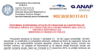 36 din 23.01.2020), valabilă începînd cu perioada fiscală aferentă anului 2019. MicroentitÄƒÅ£i Oficial Intocmirea È™i Depunerea BilanÈ›urilor Pentru Anul 2018 La UnitÄƒÈ›ile Teritoriale Ale Mfp Cabinetexpert Ro Blog Contabilitate