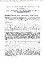 Pdf Radiometric Performance Analysis Of Mobile Phones Cameras