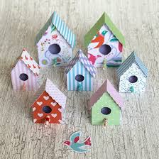 Bird House Crafts For Kids Use This Free Template To Make Cute Paper Birdhouses For Your Wall Tutorial In English And Swedish Paper Toys Template Birdhouse Craft Crafts