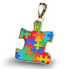 Each neckace is hand made. Autism Awareness Color Puzzle Piece Pendant Pg83604