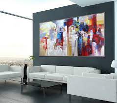 Oversized 41+ 'factotum ii' print on canvas. Extra Large Colorful Modern Abstract Wall Art Painting 48x96 120x240cm Xxxl Xxl Xl