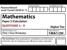 You can find fp2 and f2 (ial) edexcel past papers (qp) and mark schemes (ms) below. Revise Edexcel Gcse Maths Higher Paper 2 Set 1 Questions 1 9 Youtube