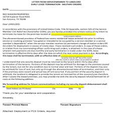 Letter From Servicemember To Landlord Early Lease Termination 1 Being A Landlord Lettering Lease