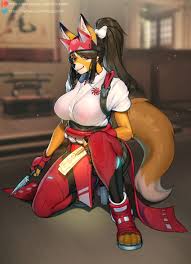 Rule 34 - Big Breasts Breasts Cosplay Female Fox Fully Clothed Furry  Janjin192 Kiriko (overwatch) Mask Nipples Visible Through Clothing  Overwatch Solo Tagme | 7681318