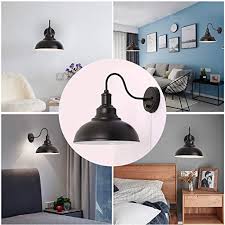 Kingmi Wall Lamp Dimmable Wall Sconce Black Industrial Vintage Farmhouse Wall Sconce Lighting Gooseneck Wall Light Farmhouse Goals