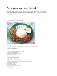 06.02.2015 · konsumsi gula, garam, dan lemak ada batasnya. Cara Membuat Nasi Lemak